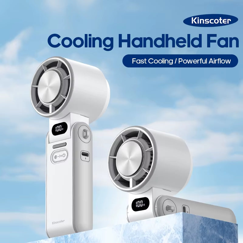 New Outdoor Foldable Portable Handheld Fan 100 Wind Speeds Adjustable Mini Rechargeable 3600Mah Foldable Air Cooling Turbo Fan