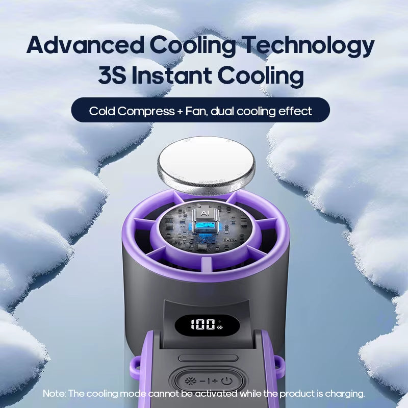 New Outdoor Foldable Portable Handheld Fan 100 Wind Speeds Adjustable Mini Rechargeable 3600Mah Foldable Air Cooling Turbo Fan